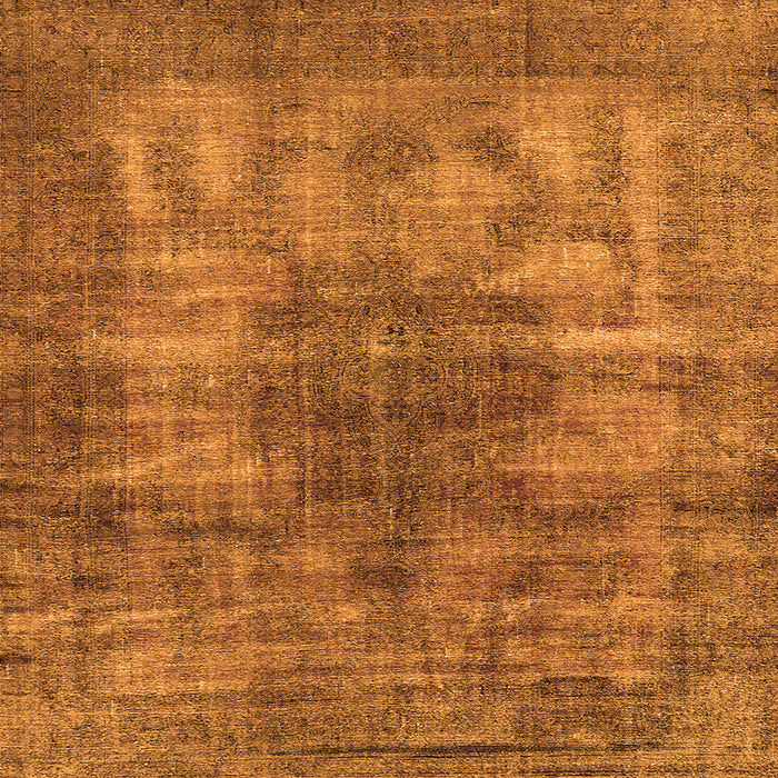 Square Machine Washable Oriental Orange Industrial Area Rugs, wshurb582org