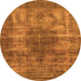 Round Oriental Orange Industrial Rug, urb582org