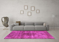 Machine Washable Oriental Pink Industrial Rug, wshurb582pnk