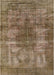 Mid-Century Modern Orange Brown Oriental Rug, urb582