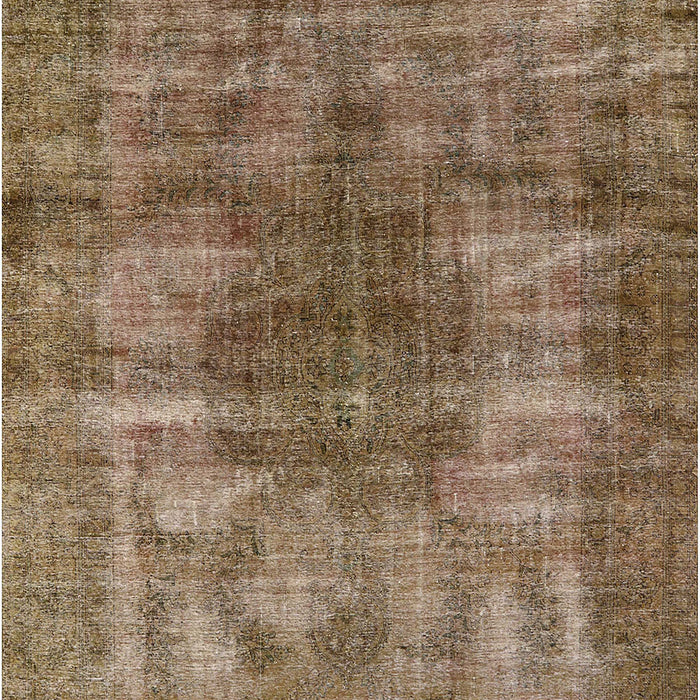 Mid-Century Modern Orange Brown Oriental Rug, urb582