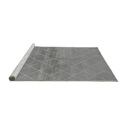 Sideview of Machine Washable Oriental Gray Industrial Rug, wshurb583gry