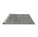 Sideview of Machine Washable Oriental Gray Industrial Rug, wshurb583gry