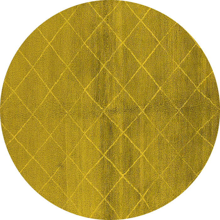Round Oriental Yellow Industrial Rug, urb583yw