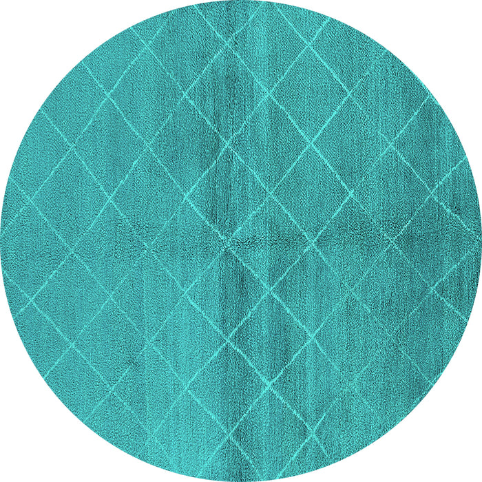 Round Oriental Turquoise Industrial Rug, urb583turq