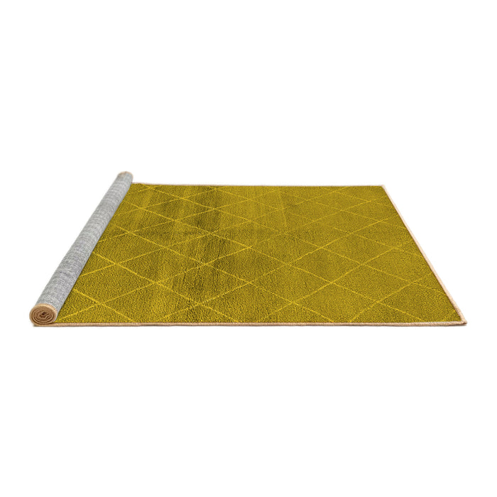 Sideview of Machine Washable Oriental Yellow Industrial Rug, wshurb583yw