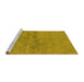 Sideview of Machine Washable Oriental Yellow Industrial Rug, wshurb583yw