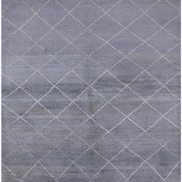 Square Machine Washable Industrial Modern Blue Gray Rug, wshurb583