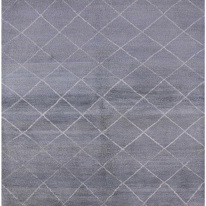 Square Machine Washable Industrial Modern Blue Gray Rug, wshurb583