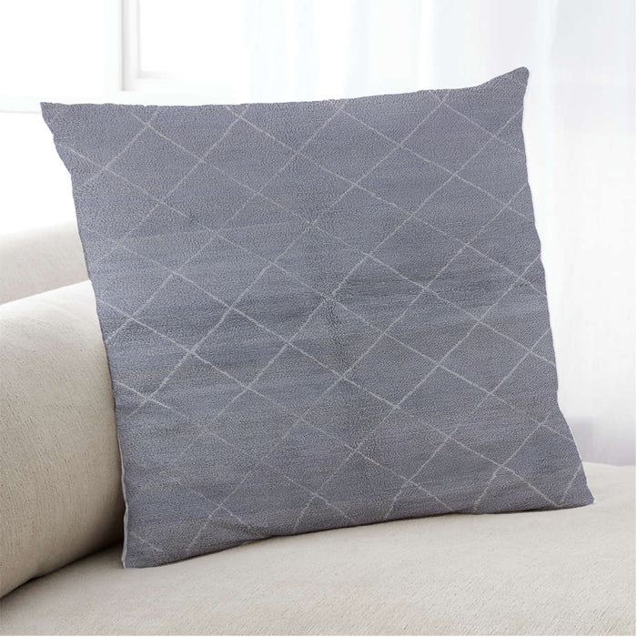 Lifestyle Image of Mid-Century Modern Urban Square Blue Gray Throw Pillow, 18 inch by 18 inch, pwurb583