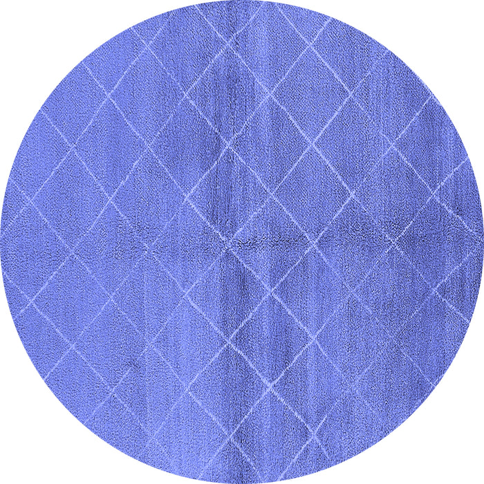 Round Oriental Blue Industrial Rug, urb583blu