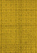 Machine Washable Oriental Yellow Industrial Rug, wshurb584yw