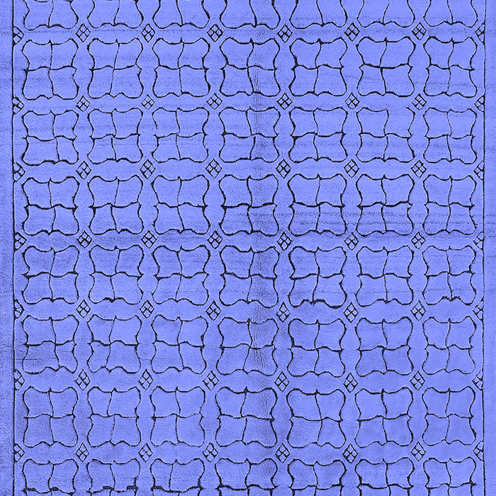 Machine Washable Oriental Blue Industrial Rug, wshurb584blu