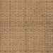 Square Oriental Brown Industrial Rug, urb584brn