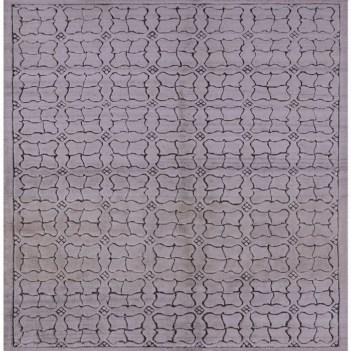 Square Mid-Century Modern Purple Oriental Rug, urb584
