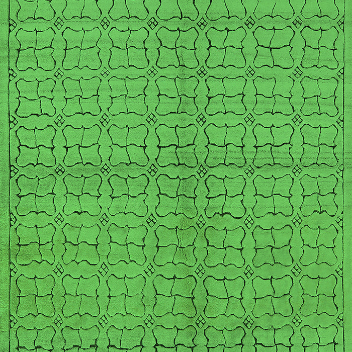 Machine Washable Oriental Green Industrial Area Rugs, wshurb584grn