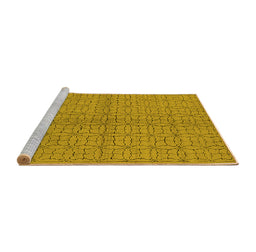 Sideview of Machine Washable Oriental Yellow Industrial Rug, wshurb584yw