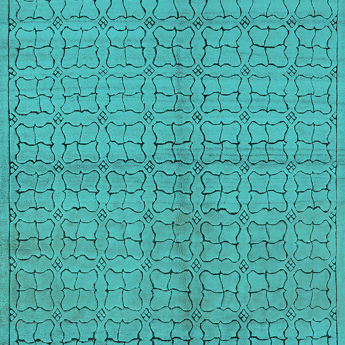 Machine Washable Oriental Turquoise Industrial Area Rugs, wshurb584turq