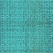 Square Oriental Turquoise Industrial Rug, urb584turq