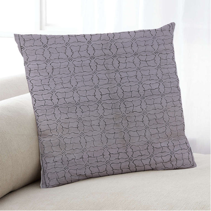 Lifestyle Image of Mid-Century Modern Urban Square Viola Purple Throw Pillow, 18 inch by 18 inch, pwurb584