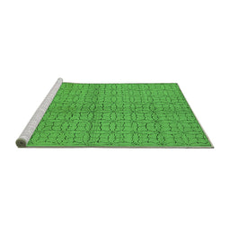 Sideview of Machine Washable Oriental Green Industrial Area Rugs, wshurb584grn