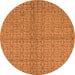 Round Machine Washable Oriental Orange Industrial Area Rugs, wshurb584org