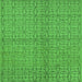 Square Machine Washable Oriental Green Industrial Area Rugs, wshurb584grn