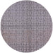 Round Machine Washable Industrial Modern Viola Purple Rug, wshurb584