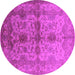 Round Oriental Pink Industrial Rug, urb585pnk