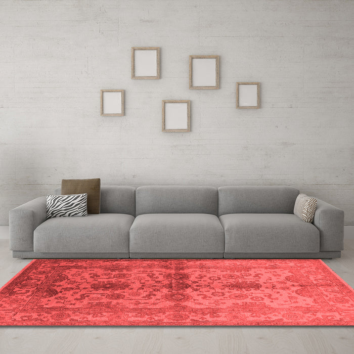 Industrial Red Washable Rugs