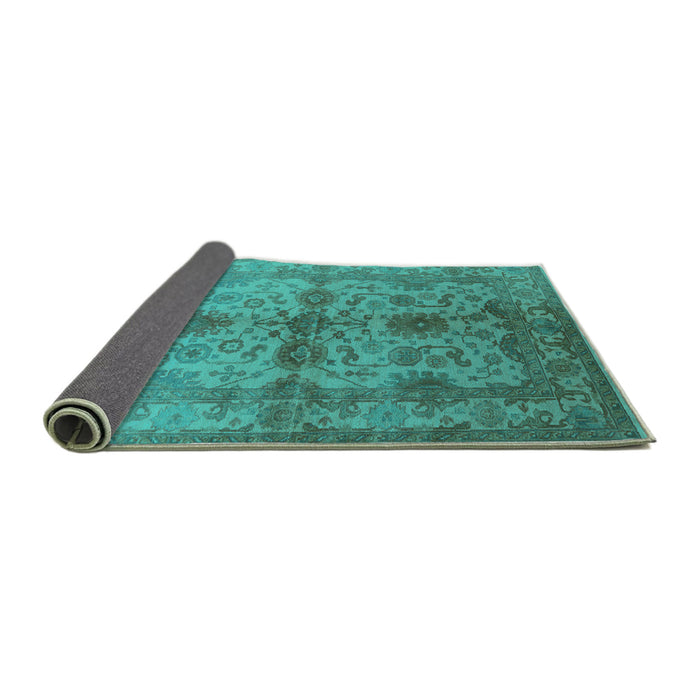 Sideview of Oriental Turquoise Industrial Rug, urb585turq
