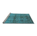 Sideview of Machine Washable Oriental Light Blue Industrial Rug, wshurb585lblu