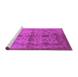 Sideview of Machine Washable Oriental Pink Industrial Rug, wshurb585pnk