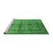 Sideview of Machine Washable Oriental Emerald Green Industrial Area Rugs, wshurb585emgrn