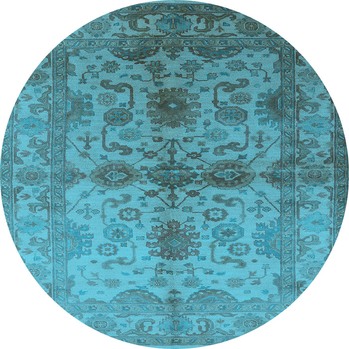Round Oriental Light Blue Industrial Rug, urb585lblu