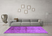 Machine Washable Oriental Purple Industrial Area Rugs in a Living Room, wshurb585pur