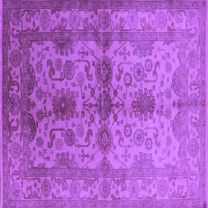 Square Machine Washable Oriental Purple Industrial Area Rugs, wshurb585pur
