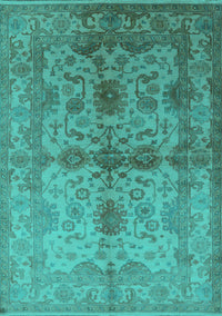 Oriental Turquoise Industrial Rug, urb585turq