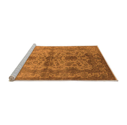 Sideview of Machine Washable Oriental Orange Industrial Area Rugs, wshurb585org