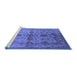 Sideview of Machine Washable Oriental Blue Industrial Rug, wshurb585blu