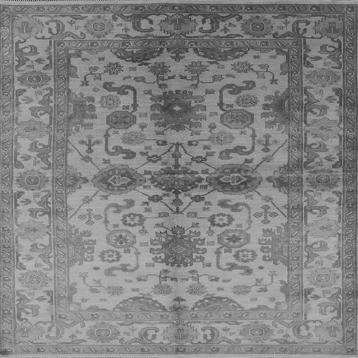 Square Machine Washable Oriental Gray Industrial Rug, wshurb585gry