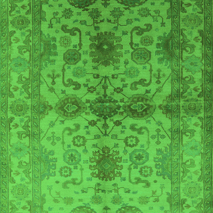 Machine Washable Oriental Green Industrial Area Rugs, wshurb585grn