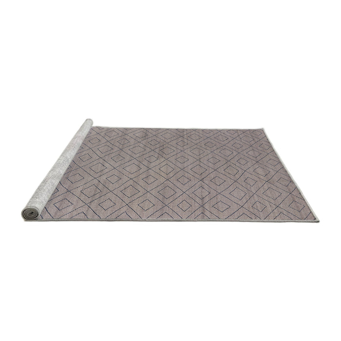 Sideview of Machine Washable Industrial Modern Silver Pink Rug, wshurb586