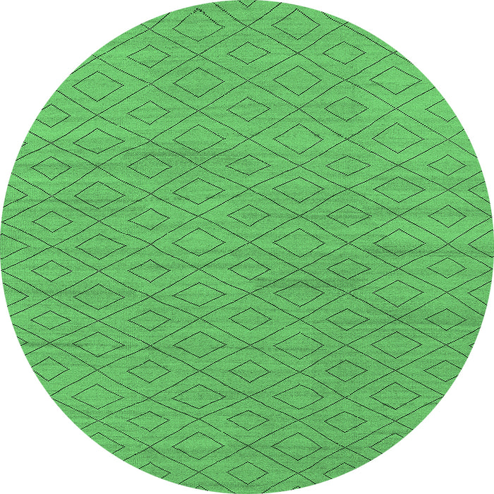 Round Oriental Emerald Green Industrial Rug, urb586emgrn