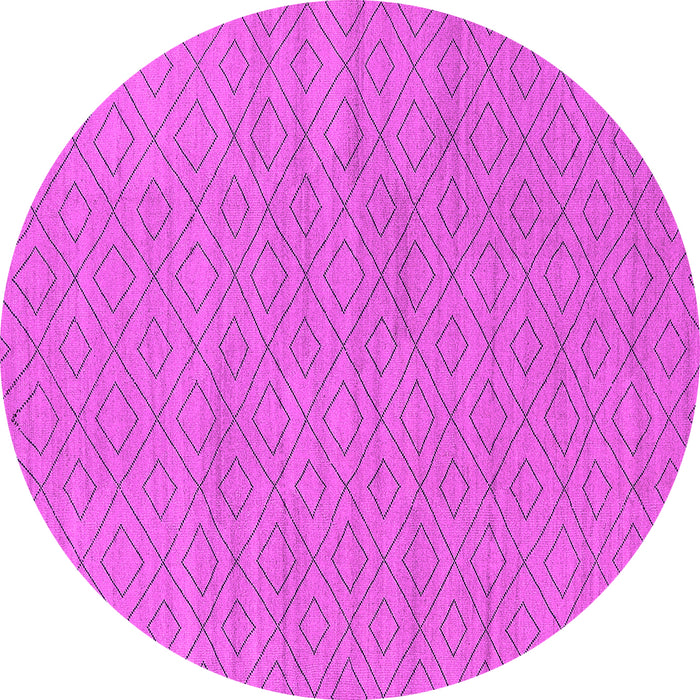 Round Machine Washable Oriental Pink Industrial Rug, wshurb586pnk