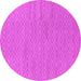 Round Machine Washable Oriental Pink Industrial Rug, wshurb586pnk