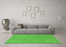 Machine Washable Oriental Green Industrial Area Rugs in a Living Room,, wshurb586grn