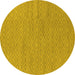 Round Machine Washable Oriental Yellow Industrial Rug, wshurb586yw