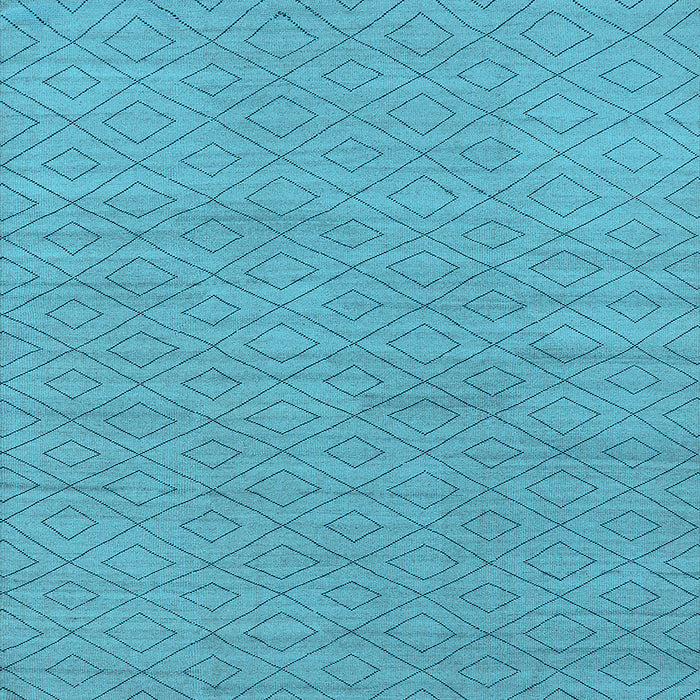 Square Machine Washable Oriental Light Blue Industrial Rug, wshurb586lblu