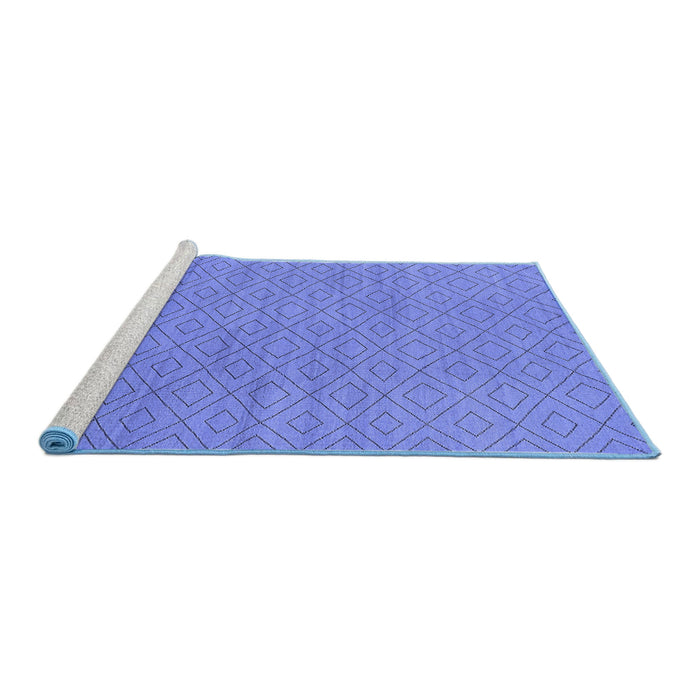 Sideview of Machine Washable Oriental Blue Industrial Rug, wshurb586blu